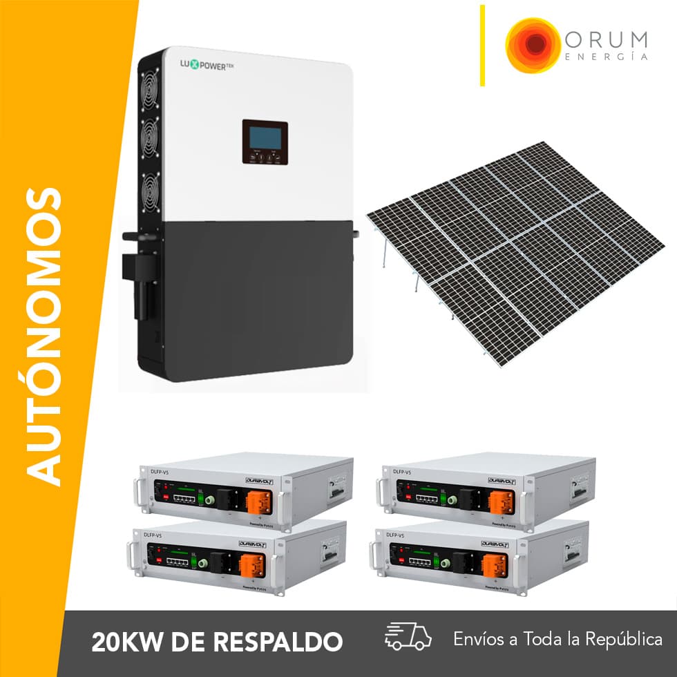 Kit Solar Autónomo – Respaldo Isla 26Kwh día Batería de Litio 20.0Kw 220v Luxpower