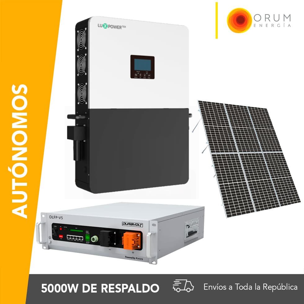 Kit Solar Autónomo – Respaldo Isla 16Kwh día Batería de Litio 5.0Kw 220v Luxpower