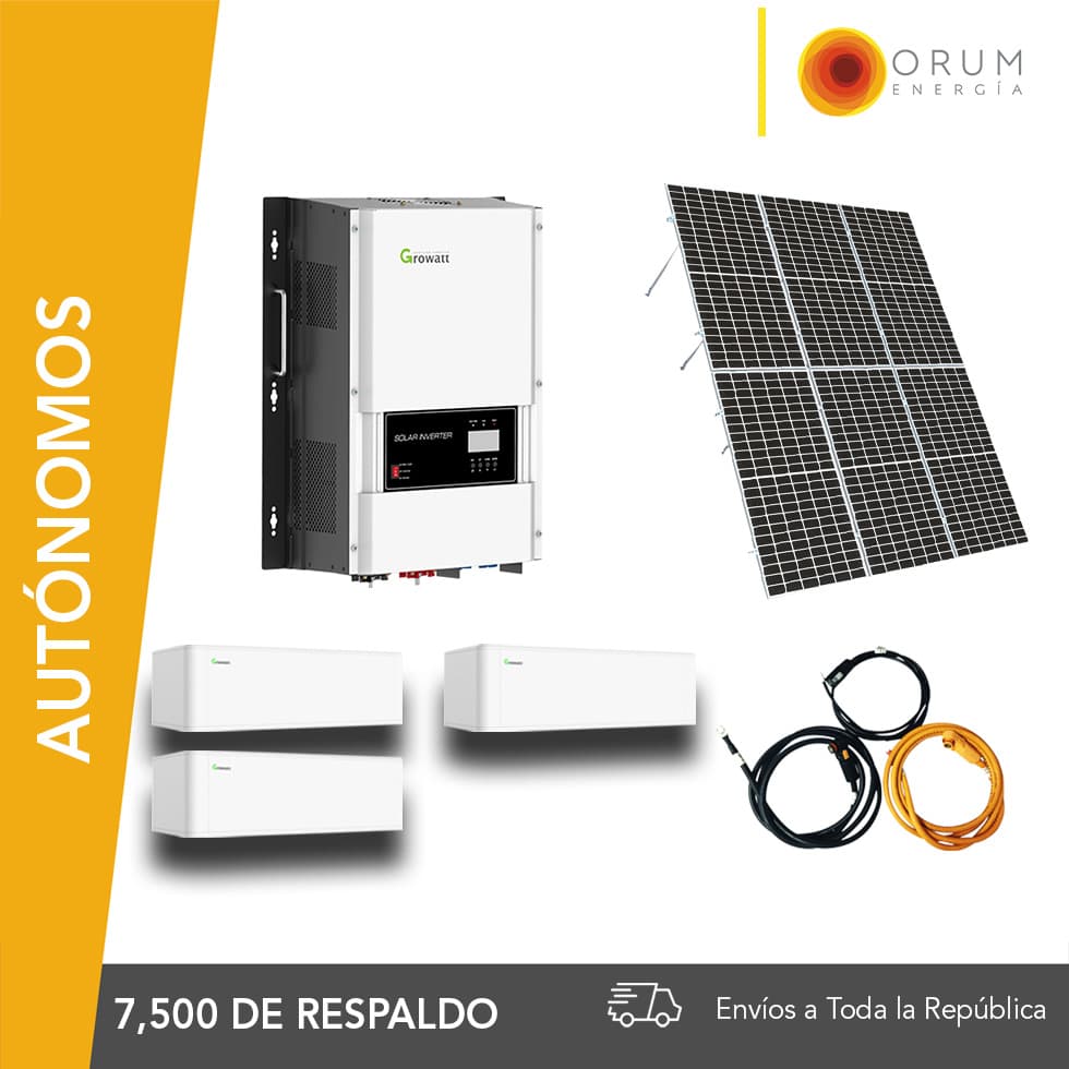 Kit Solar Autónomo – Respaldo Isla 16Kwh día Batería de Litio 7.5Kw 220v