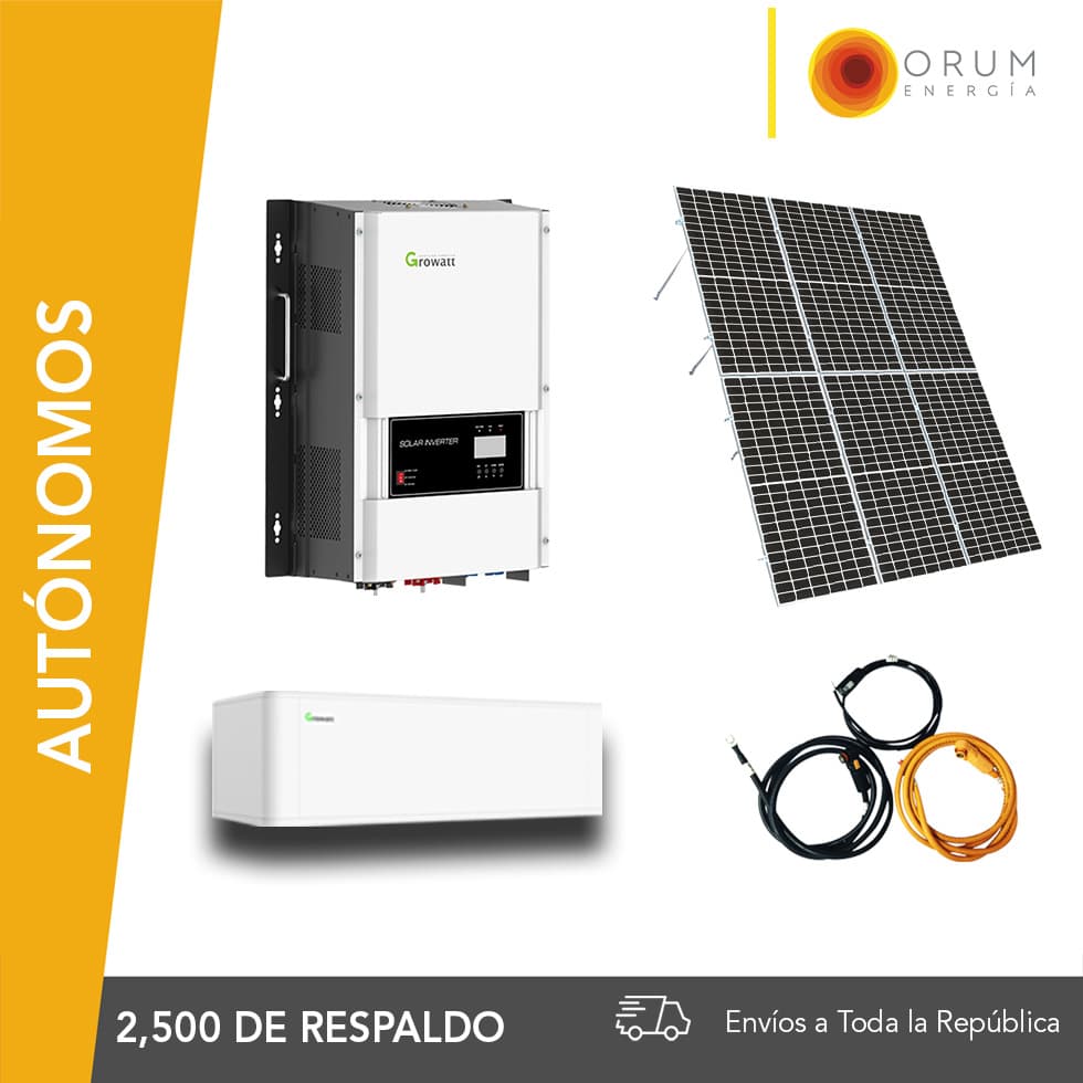 Kit Solar Autónomo – Respaldo Isla 16Kwh día Batería de Litio 2.5Kw 220V