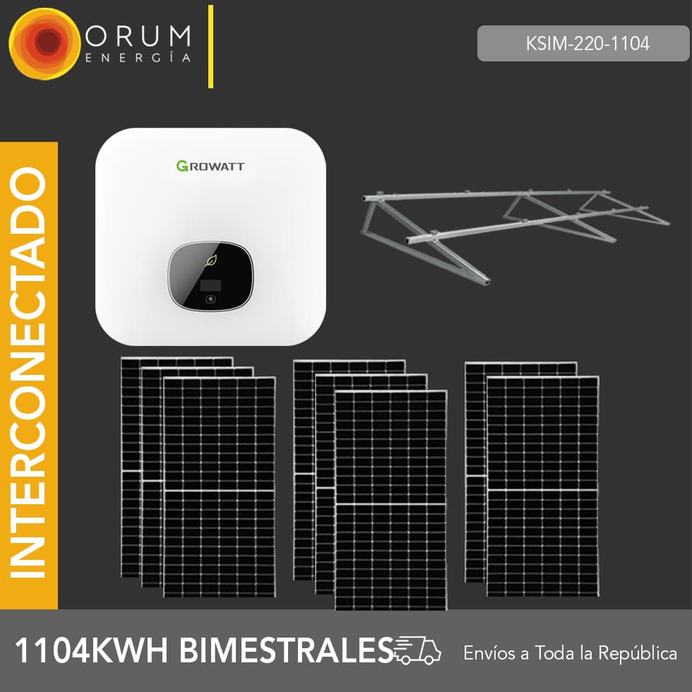 Kit Solar de Paneles solares de interconexión 1180kwh bimestrales 220v