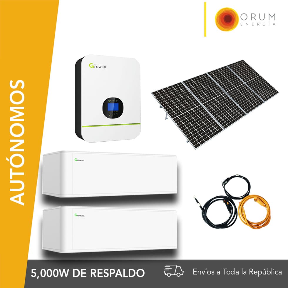 Kit Solar Autónomo – Respaldo Isla 10Kwh día Batería de Litio 5.0Kw