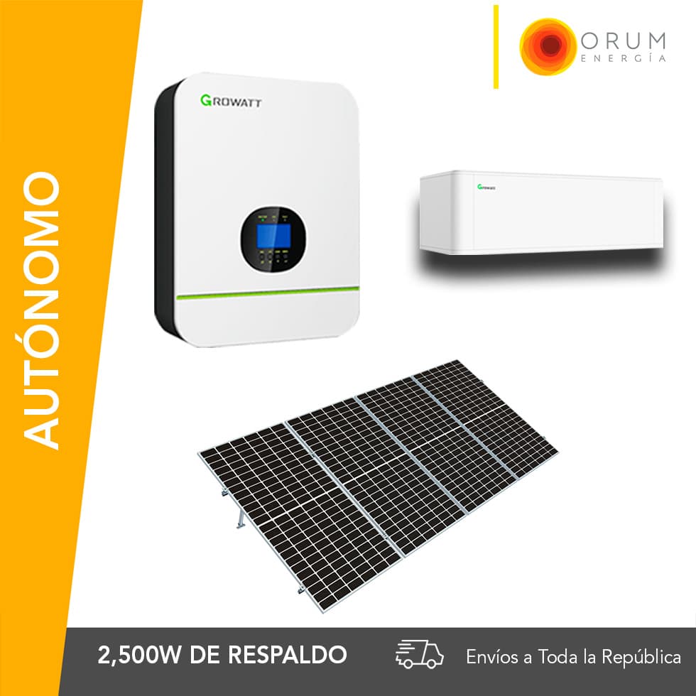 Kit Solar Autónomo – Respaldo Isla 10Kwh día Batería de Litio 2.5Kw